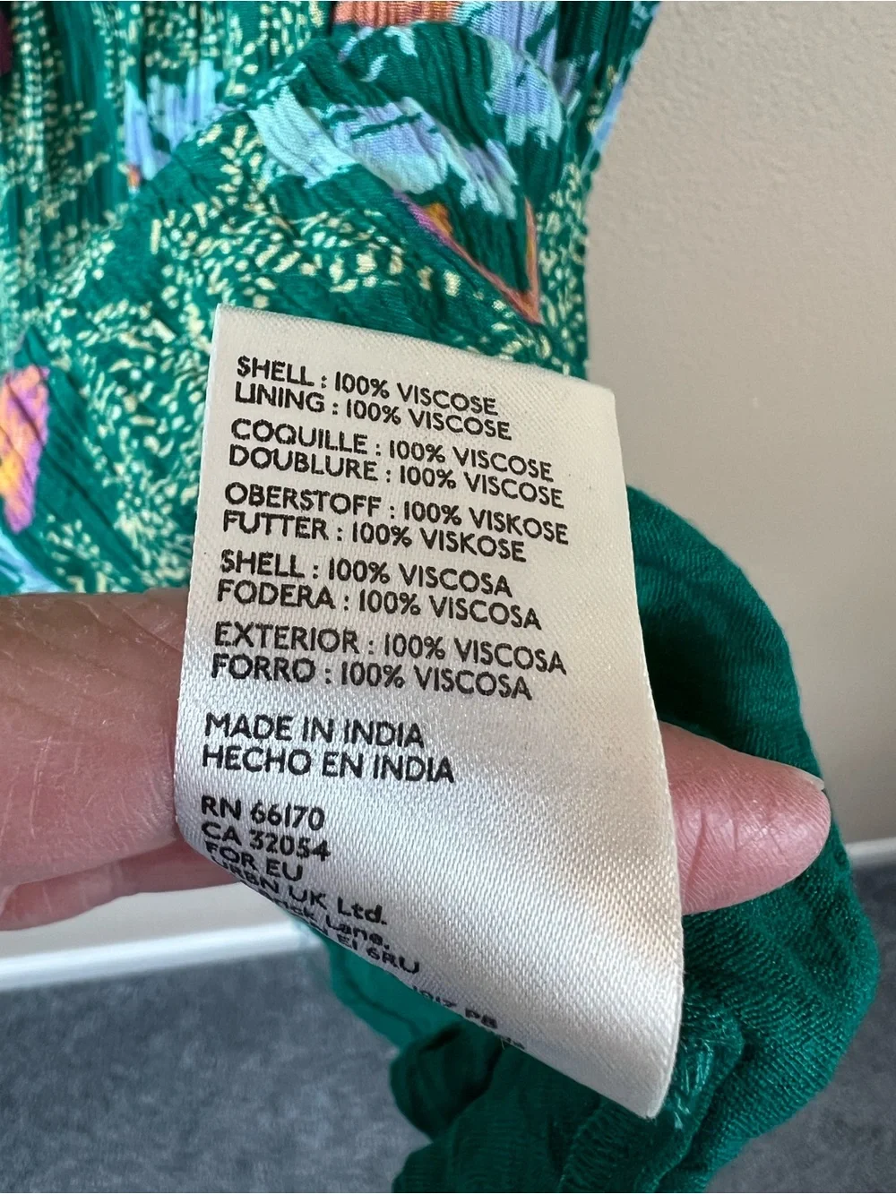 Free People Smocked Printed Picnic Mini Dress Green